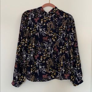Forever 21 mock neck floral top